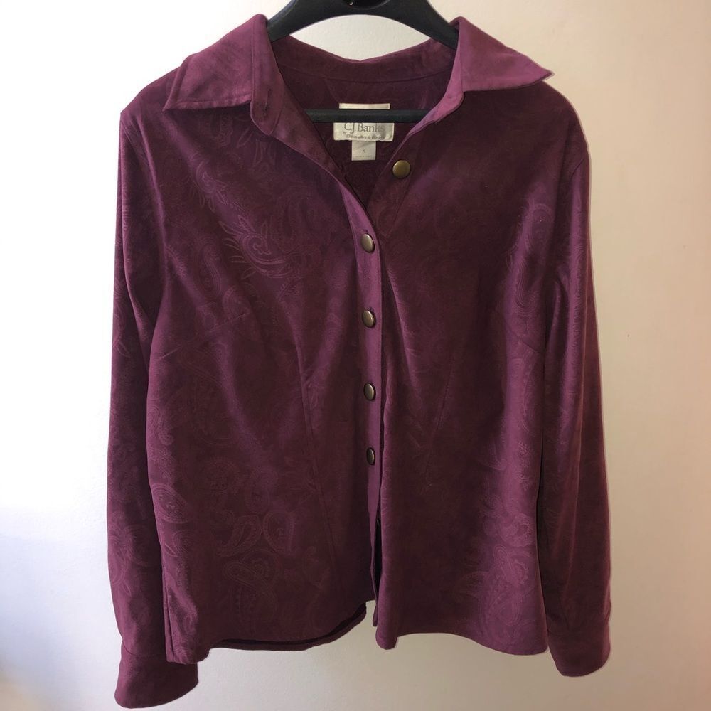 Christopher & Banks Paisley Maroon Shirt